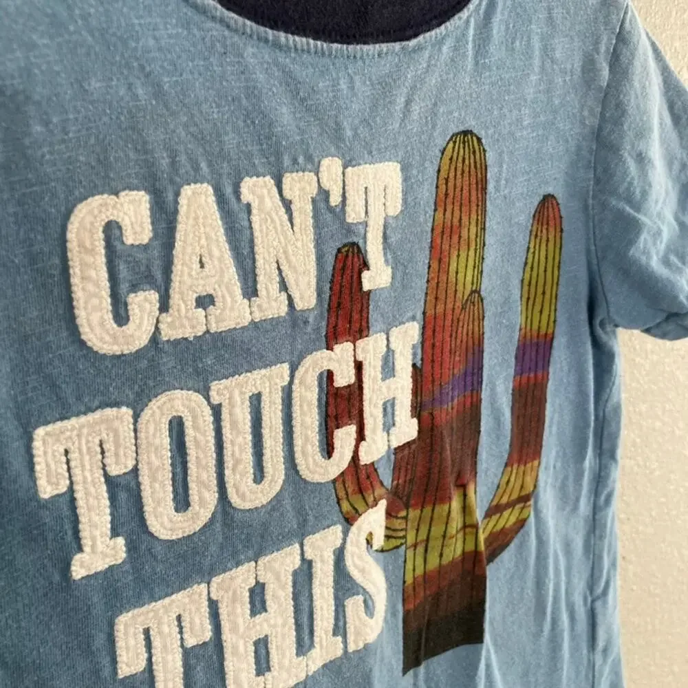 Gymboree Cactus Can't Touch This Graphic Applique Tee - Blue - XS 4